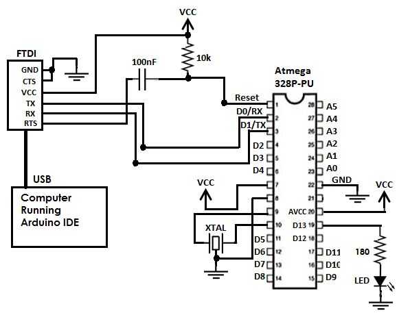 Atmega328p схема подключения