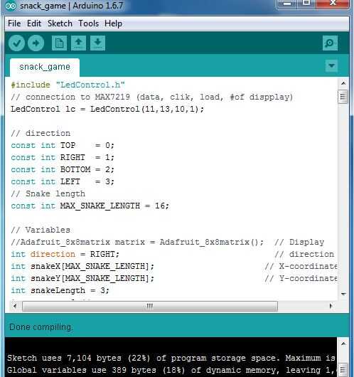 Arduino consola Dot Matrix / Paso 4: Programación de la consola - askix.com