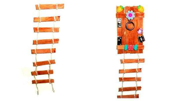 Yute Cuerda de casa de árbol de escalera de madera escaleras da 30050331 Miniatura Jardín de hadas