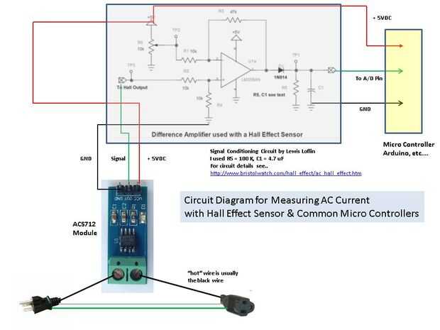 Azul DC 5V WCS1800 Hall Sensor de detección de corriente Módulo 35A Preciso con lámpara de señal de sobrecorriente para Arduino Kits de bricolaje Junta del módulo 
