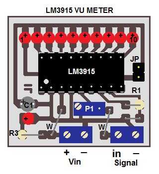 Lm3915n 1 индикатор уровня сигнала схема