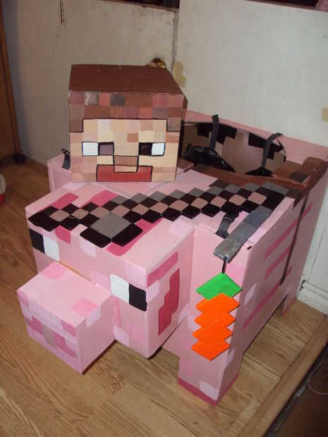 Montar Un Cerdo Minecraft Carton Halloween Traje De Steve Askix Com